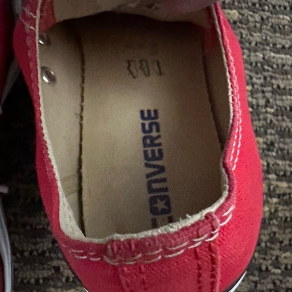 Converse Chuck Taylor All Star Red Low Top Sneakers sz W 9 M 7 Classic Canvas - Picture 7 of 8